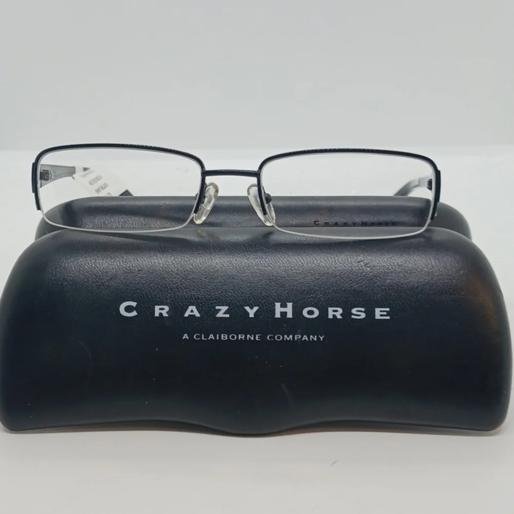Nwt Unisex Crazy Horse Eyeglass Frames 205 Shiny Black